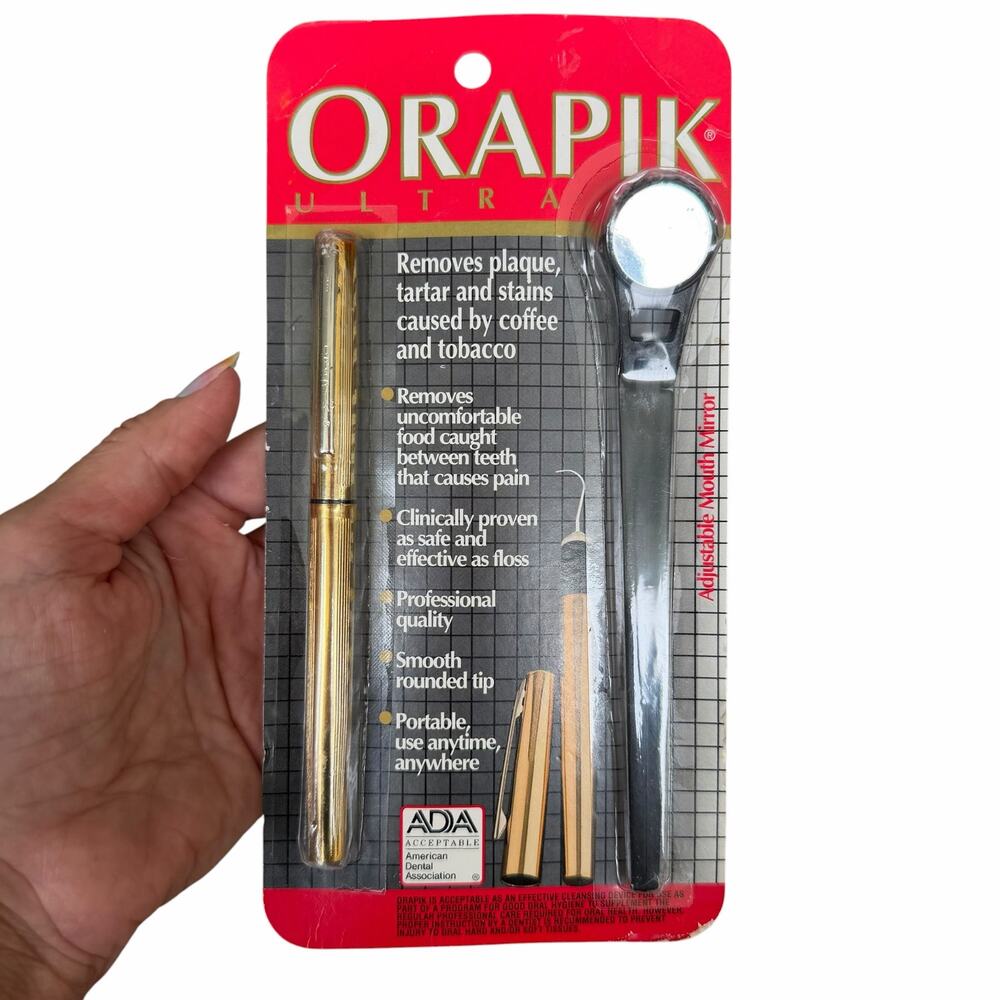 Orapik Dental Tool Dental Pick Pen & Mirror Vtg 1994 Plaque Remover NOS HTF
